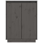 vidaXL Armoire à chaussures Gris 60x35x80 cm Bois de pin massif