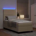vidaXL Lit à ressort LED Gris clair et blanc 100 x 200 cm