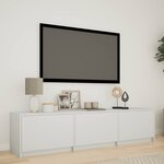 vidaXL Meuble TV avec LED 165 x 34 x 40 cm Blanc Bois d’ingénierie