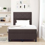 vidaXL Lit à ressorts avec matelas Marron foncé 120 x 190 cm tissu