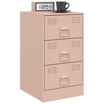 vidaXL Table de chevet rose 34 5x39x62 cm acier
