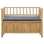 vidaXL Banc de Rangement de Jardin 110 x 47 x 80 cm Bambou Naturel