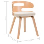 vidaXL Chaises à manger lot de 6 crème bois courbé et similicuir