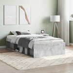 vidaXL Cadre de lit gris béton 90x200 cm