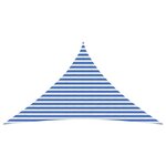 vidaXL Voile d'ombre 3 5 x 3 5 x 4 9 m HDPE Triangulaire Bleu et Blanc