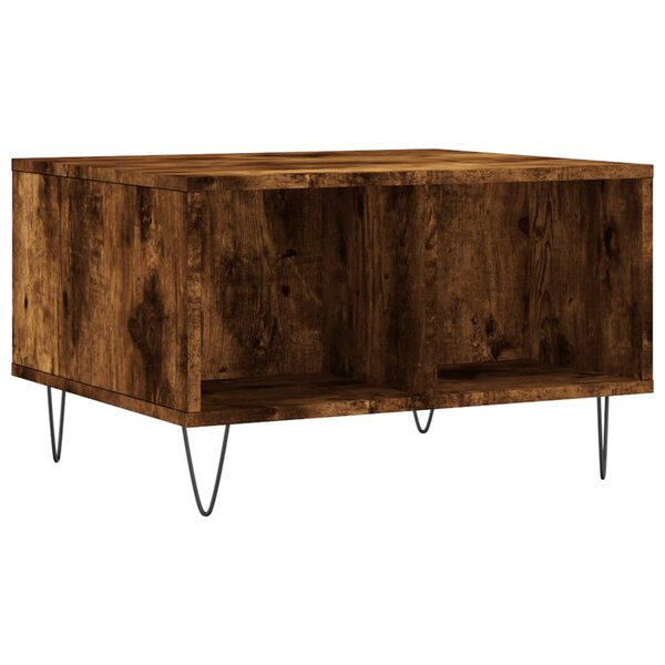 vidaXL Table basse Chêne fumé 60x50x36 5 cm Bois d'ingénierie