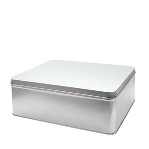 Boîte rectangulaire en fer blanc GM  vernis alimentaire  21 x 17 x 7.5 cm