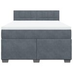 vidaXL Sommier à lattes de lit et matelas Gris foncé 140x200cm Velours