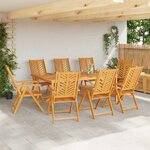 vidaXL Ensemble de salle à manger pour jardin 9 Pièces Marron