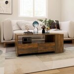vidaXL Table basse chêne fumé 102x55x42 cm bois d'ingénierie