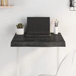 vidaXL Dessus de table marron foncé bois chêne massif traité