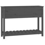 vidaXL Jardinière avec étagère Gris 111 5x34 5x81cm Bois massif de pin