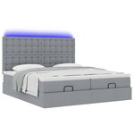 VidaXL Cadre de lit ottoman et matelas gris clair 200x200cm tissu