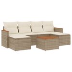 vidaXL Salon de jardin avec coussins 7 Pièces beige résine tressée