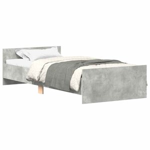 vidaXL Cadre de lit sans matelas gris béton 90x190 cm