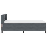 vidaXL Lit à ressorts avec tête de lit Gris foncé 200 x 100 cm Velours