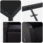 vidaXL Chaises de jardin inclinables 5 Pièces Noir 140 x 70 x 73 cm