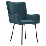 vidaXL Chaises à manger lot de 2 Bleu Velours