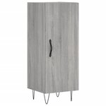 vidaXL Buffet haut Sonoma gris 34 5x34x180 cm Bois d'ingénierie