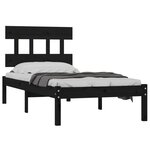 vidaXL Cadre de lit sans matelas noir 75x190 cm bois massif