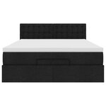 vidaXL Lit ottoman avec matelas noir 140x190 cm tissu