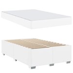 vidaXL Cadre de lit avec matelas Blanc 120 x 190 cm tissu