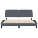vidaXL Cadre de lit avec tête de lit Gris foncé 160x200 cm Velours