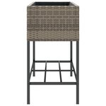 vidaXL Jardinière avec étagère gris résine tressée