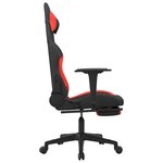 vidaXL Chaise de jeu de massage avec repose-pied Noir et rouge Tissu