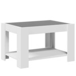 vidaXL Table basse avec LED blanc 73x53x45 cm bois d'ingénierie