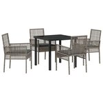 vidaXL Ensemble de salle à manger pour jardin 5 Pièces Gris Poly rotin