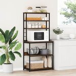 vidaXL Étagère de cuisine Chêne fumé 80 x 40 x 168 cm