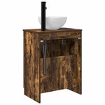 vidaXL Meuble de salle de bain avec évier Chêne fumé 54 x 35 x 83 cm