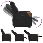vidaXL Fauteuil inclinable électrique noir tissu