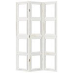 vidaXL Cloison de séparation 3 panneaux blanc bois de paulownia massif