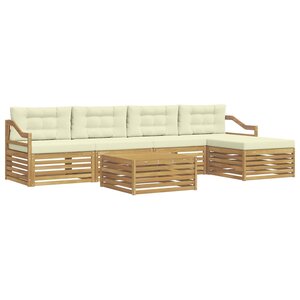 vidaXL Ensemble de canapés d'extérieur 6 pc Blanc et crème Polyester