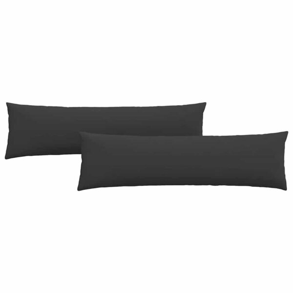 vidaXL Coussins de canapé 2 pc tissu Noir 145 x 40 cm