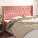 vidaXL Tête de lit avec oreilles Rose 203x16x118/128 cm Velours