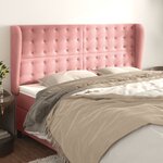 vidaXL Tête de lit avec oreilles Rose 163x23x118/128 cm Velours