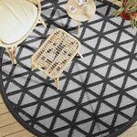 vidaXL Tapis d'extérieur noir Ø200 cm PP