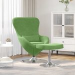 vidaXL Chaise Œuf avec Pouf Vert clair 63 x 73 x 90 cm Velours