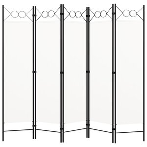 vidaXL Cloison de séparation 5 panneaux Blanc 200x180 cm