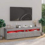 vidaXL Meubles TV 2 Pièces avec lumières LED Gris béton 75x35x40 cm