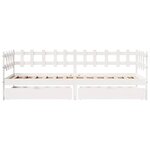 vidaXL Lit de jour et tiroirs sans matelas blanc 90x200 cm bois massif