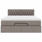 vidaXL Lit ottoman avec matelas taupe 140x200 cm tissu