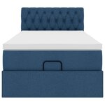 vidaXL Lit ottoman avec matelas bleu 100x200 cm tissu