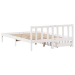 vidaXL Cadre de lit sans matelas blanc 150x200 cm bois de pin massif