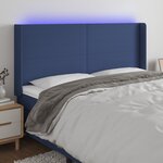 vidaXL Tête de lit à LED Bleu 163x16x118/128 cm Tissu