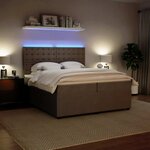 vidaXL Sommier à lattes de lit et matelas Gris clair 200x200cm Velours
