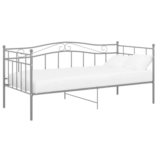vidaXL Cadre de canapé-lit sans matelas gris métal 90x200 cm